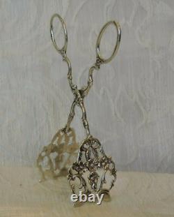 Vintage Pair of Solid Silver Swedish Tea Party Biscuits Tongs Malmo 1958