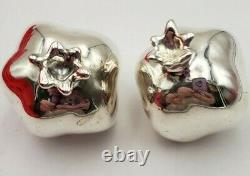 Vintage Pair of Sterling Silver 925 Pomegranate Figurines (#314)