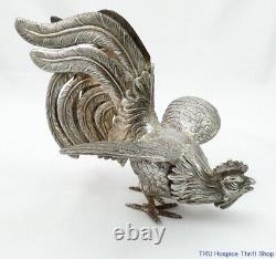 Vintage Pair of Sterling Silver Camusso Fighting Roosters