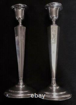 Vintage Pair of Sterling Silver Candlesticks (10 1/4) Marked Sterling Filled