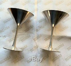 Vintage Pair of Sterling Silver Cartier Martini Glasses # 15, Set of 2