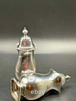 Vintage Pair of Sterling Silver Cruet Set by Adie Bros. Ltd. Birmingham 1949