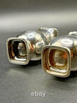 Vintage Pair of Sterling Silver Cruet Set by Adie Bros. Ltd. Birmingham 1949