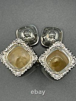 Vintage Pair of Sterling Silver Cruet Set by Adie Bros. Ltd. Birmingham 1949