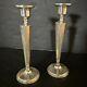 Vintage Pair Of Sterling Silver Reinforced Weighted Candlesticks 10 Tall