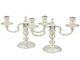 Vintage Pair Of Sterling Silver Two Light Candelabra George I Style London 1959
