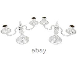 Vintage Pair of Sterling Silver Two Light Candelabra George I Style London 1959