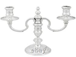 Vintage Pair of Sterling Silver Two Light Candelabra George I Style London 1959