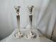 Vintage Pair Of Sterling Weighted Candlestick Holders 10 Tall 4 Tulip Sided