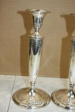 Vintage Pair of Tiffany & Co Sterling Silver Large Candlesticks