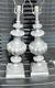 Vintage Pair Of Two Carved Wood Wooden Italian Urn Lamps Mcm Mid Century Modern