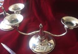 Vintage Pair of WATROUS STERLING SILVER Candle Holders Weighted Reinforced