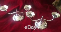 Vintage Pair of WATROUS STERLING SILVER Candle Holders Weighted Reinforced