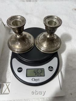 Vintage Pair of Watson Co. Sterling Silver Candleholders # C14 463g. #A2