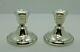 Vintage Pair Of Watson Co. Sterling Silver Weighted Candleholders # C14 456.5gr
