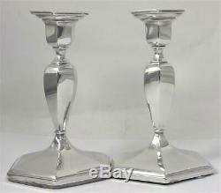 Vintage Pair of hallmarked Sterling Silver Candlesticks (12.5cm tall) 1958