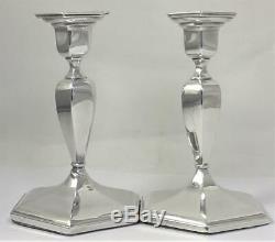 Vintage Pair of hallmarked Sterling Silver Candlesticks (12.5cm tall) 1958