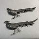 Vintage Pheasant Figurines Made In Italy Silver Plate Pair Male Female Italian