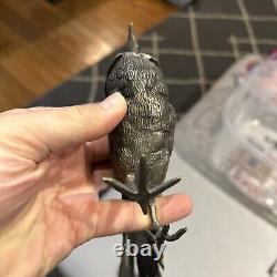 Vintage Pheasant Figurines MADE IN ITALY Silver Plate Pair Male Female Italian