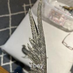 Vintage Pheasant Figurines MADE IN ITALY Silver Plate Pair Male Female Italian