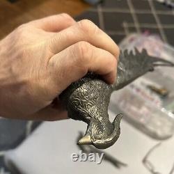 Vintage Pheasant Figurines MADE IN ITALY Silver Plate Pair Male Female Italian