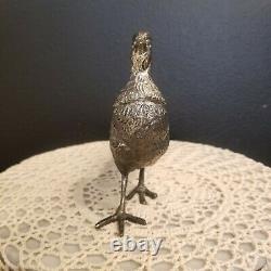 Vintage Pheasant Figurines MADE IN ITALY Silver Tone Metal Pair Male Female