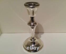 Vintage QE II Pair Solid Sterling Silver Table Candlesticks, Birmingham, 1958