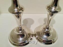 Vintage QE II Pair Solid Sterling Silver Table Candlesticks, Birmingham, 1958