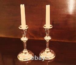 Vintage QE II Pair Solid Sterling Silver Table Candlesticks, Birmingham, 1958