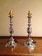Vintage'queen Of Diamonds' Table Lamps Pair Silver Chrome H13 Bling Bling