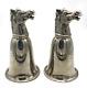 Vintage Rare Pair 2 Gucci Silver Plated Horse Head Stirrup Hunting Cup Barware