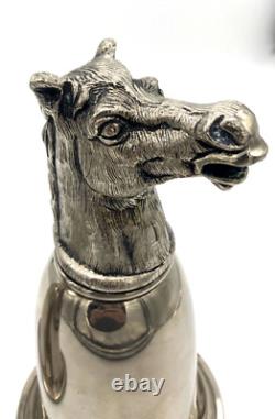 Vintage RARE PAIR 2 GUCCI Silver Plated Horse Head Stirrup Hunting Cup Barware