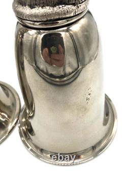 Vintage RARE PAIR 2 GUCCI Silver Plated Horse Head Stirrup Hunting Cup Barware