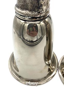 Vintage RARE PAIR 2 GUCCI Silver Plated Horse Head Stirrup Hunting Cup Barware