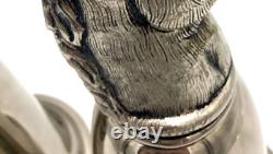 Vintage RARE PAIR 2 GUCCI Silver Plated Horse Head Stirrup Hunting Cup Barware