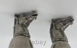 Vintage RARE PAIR 2 GUCCI Silver Plated Horse Head Stirrup Hunting Cup Barware