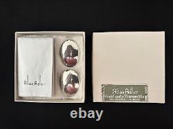 Vintage Rare Allan Adler 925 Sterling Pair Silver Hair Barrettes with Original Box