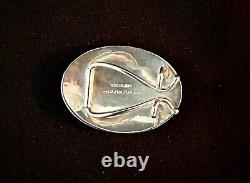 Vintage Rare Allan Adler 925 Sterling Pair Silver Hair Barrettes with Original Box