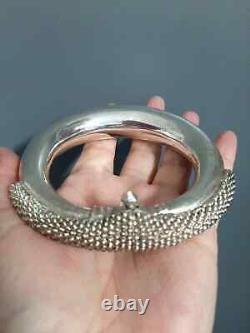 Vintage Rare Pair Ethnic Tribal Old 925 Sterling Silver Bracelet/Bangle Jewelry