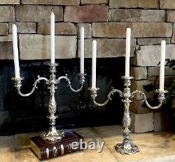 Vintage Reed & Barton Candelabras Silver Plated #741 Victorian Baroque Pair