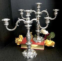 Vintage Reed & Barton Candelabras Silver Plated #741 Victorian Baroque Pair