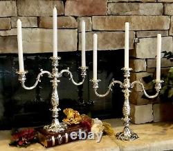 Vintage Reed & Barton Candelabras Silver Plated #741 Victorian Baroque Pair