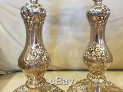 Vintage Reed & Barton KING FRANCIS 1630 Silver Plate 10 inch Candlesticks Pair