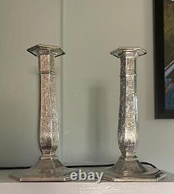 Vintage Reed & Barton Sterling Silver 9 Tall Pair of Weighted Candlesticks