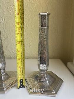 Vintage Reed & Barton Sterling Silver 9 Tall Pair of Weighted Candlesticks