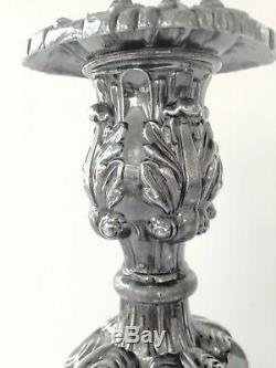 Vintage Reed and Barton Silver Rococo Style Tall Candle Holders Pair No. 746