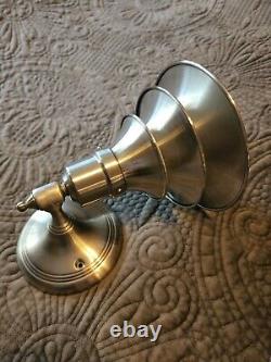 Vintage Rejuvenation Pair Art Deco Machine Age Louvered AluminumWall Sconces