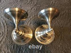 Vintage Rejuvenation Pair Art Deco Machine Age Louvered AluminumWall Sconces