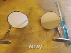 Vintage Retro Curved ARM Side View Mirrors Pair Gm, ford, dodge. Euro. 4.5 In