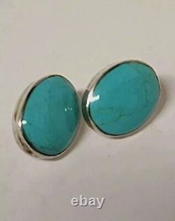Vintage Retro Sterling 925 Mexico Navajo Zuni Hopi Turquoise Earring Lot 11